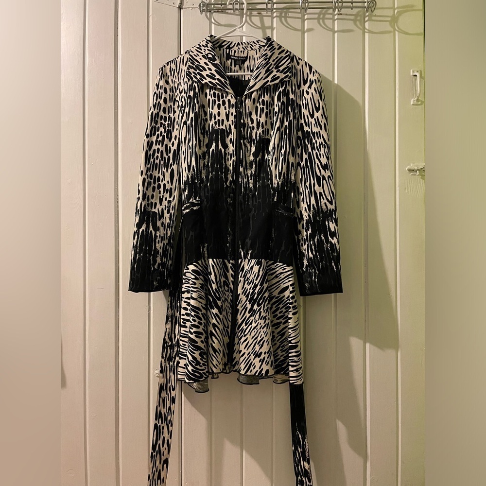 Samuel Dong animal print trench coat-medium NWT